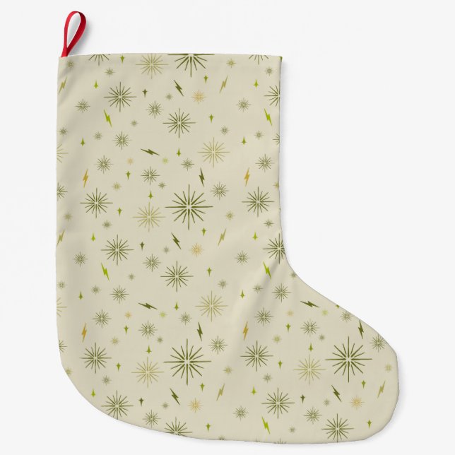 Grande Chaussette De Noël Eggnog Snowflakes - Avocado (Devant)