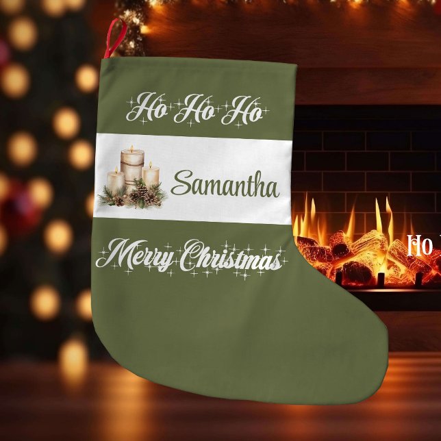 Grande Chaussette De Noël Elegant earthy Nordic style personalized christmas (Elegant earthy Nordic style personalized christmas stocking

)