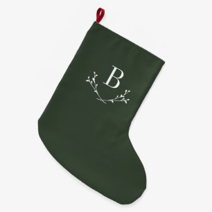 Grande Chaussette De Noël Élégant Monogramme classique Grande réserve de Noë