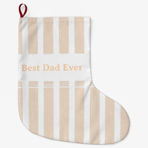 Grande Chaussette De Noël Élégant rayé Meilleur Papa Personnalisé