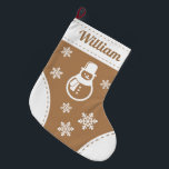 Grande Chaussette De Noël Élégant Snowman Noël Stocker<br><div class="desc">Avez-vous un style unique de décoration à la maison? Ne cherchez plus ! Quoi de mieux que de donner le cadeau parfait en cette période de fêtes? Ces bas de Noël personnalisés sont sûrs d'égayer votre manteau cette période de fêtes.</div>