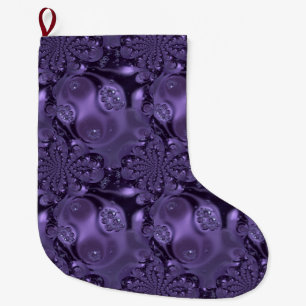 Grande Chaussette De Noël Élégante étincelle Royale Purple Liquide
