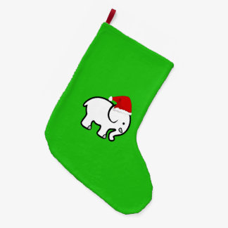 Grande Chaussette De Noël Eléphant mignon Stocker Joyeux Maison de vacances 