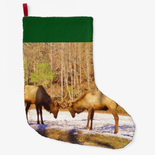 Grande Chaussette De Noël Elk dans la neige