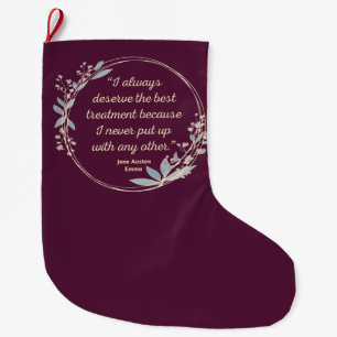 Grande Chaussette De Noël Emma By Jane Austen Citation II - Style mignon