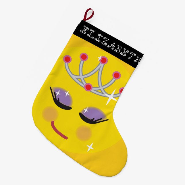 Grande Chaussette De Noël Émoticon princier (Devant (Accrochage))