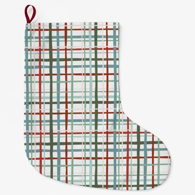 Grande Chaussette De Noël En vichy de vacances - Paisible (Devant)