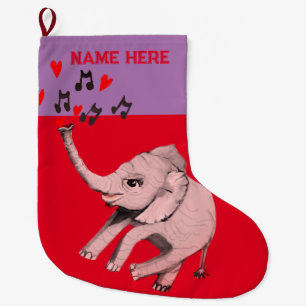 Grande Chaussette De Noël Enfant éléphant Noël Stocking