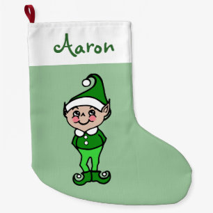 Grande Chaussette De Noël Enfants personnalisés Noël Elf Stocking
