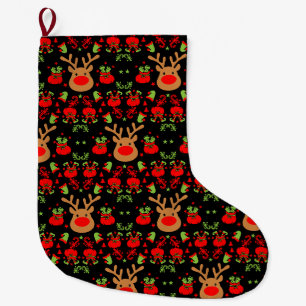 Grande Chaussette De Noël Enveloppement de Noël des elfes amusant