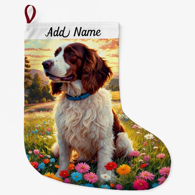 Grande Chaussette De Noël Épagneul Springer  (Devant)