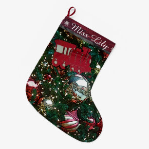 Grande Chaussette De Noël Équilibre de vacances de Noël le bas de train de