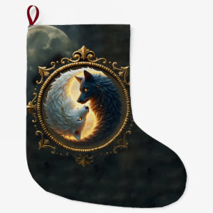 Grande Chaussette De Noël Équilibre lunaire – Là où les ombres embrassent la