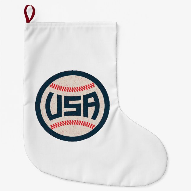 Grande Chaussette De Noël Équipe de baseball USA (Devant)