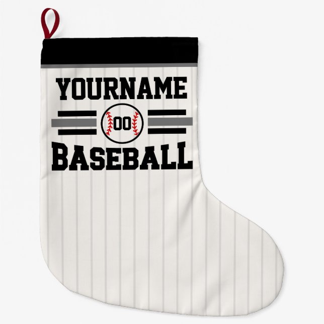 Grande Chaussette De Noël Équipe de joueurs de baseball rétro personnalisés  (Devant)