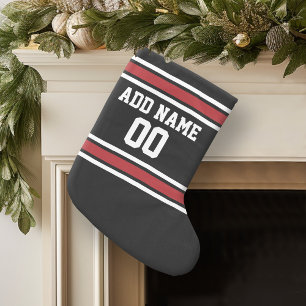 Grande Chaussette De Noël Équipe Jersey avec nom et numéro personnalisés