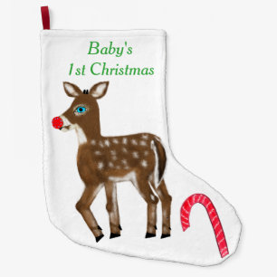 Grande Chaussette De Noël Ęr renne de Noël du bébé