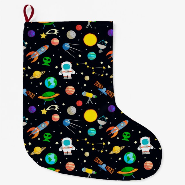 Grande Chaussette De Noël Espace (Devant)