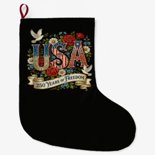 Grande Chaussette De Noël États-Unis Amérique 1776-2026 250 Ans de Liberté