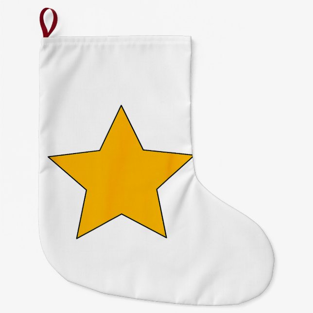 Grande Chaussette De Noël Étoile jaune (Devant)