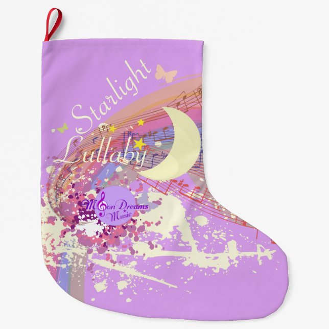 Grande Chaussette De Noël Étoile Lullaby Noël Stocking (Devant)