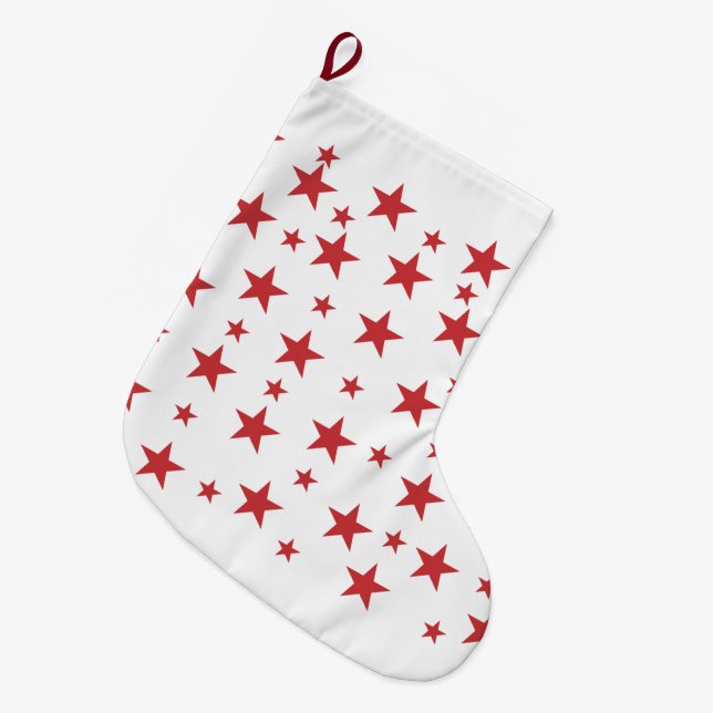 Grande Chaussette De Noël Étoiles pour cadeau (Devant (Accrochage))