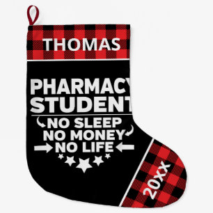 Grande Chaussette De Noël Étudiant du Collège de pharmacie sans vie Argent