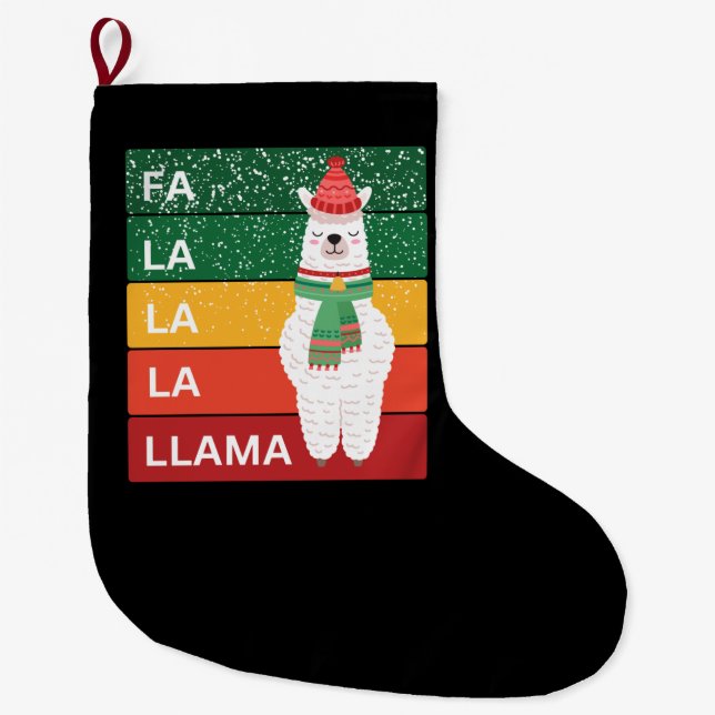GRANDE CHAUSSETTE DE NOËL FA LA LA LA LAMA (Devant)