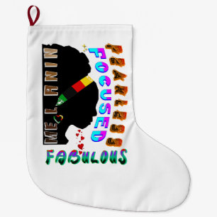 Grande Chaussette De Noël Fabuleux Melanin focalisé sans peur