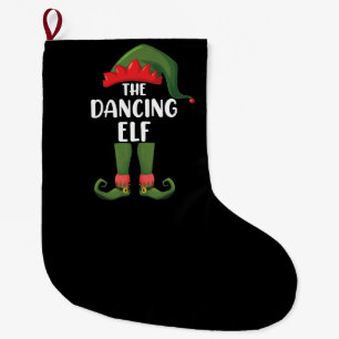 Grande Chaussette De Noël Famille de lutins dansants tenue assortie pour la