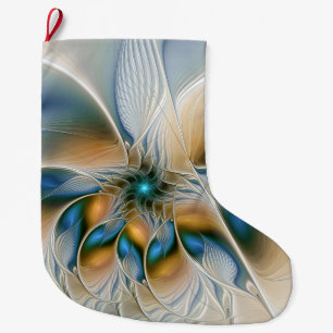 Grande Chaussette De Noël Fantaisie Abstraite et Flottante d'Art Fractal ave