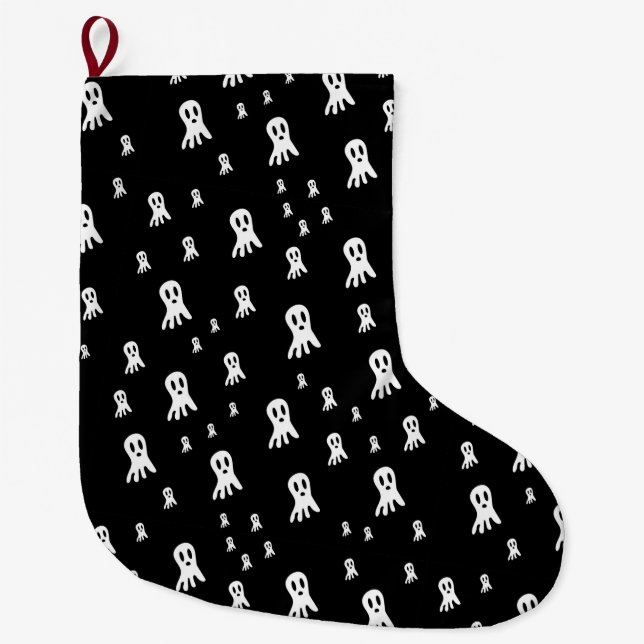 Grande Chaussette De Noël Fantômes sombres d'Halloween  (Devant)