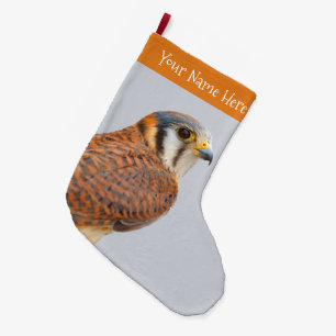 Grande Chaussette De Noël Faucon étonnant de Kestrel Sparrowhawk américain
