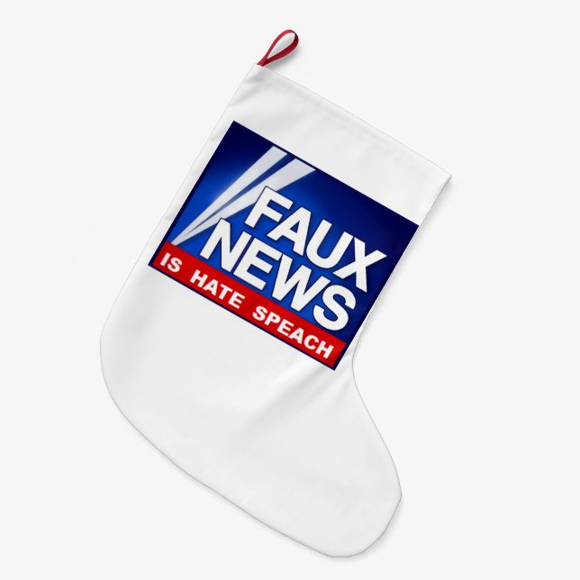 Grande Chaussette De Noël Faux News (Devant (Accrochage))