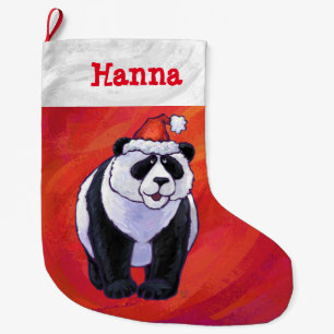 Grande Chaussette De Noël Festif Panda personnalisée Noël