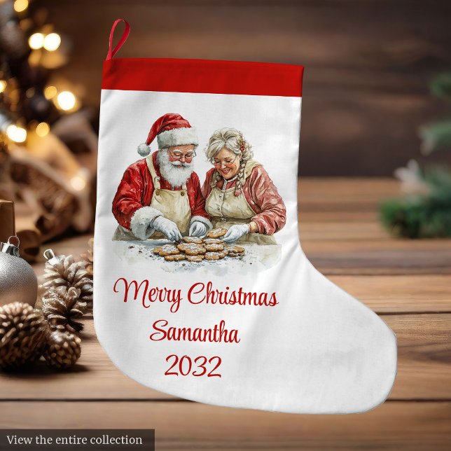 Grande Chaussette De Noël Festive Santa Claus Classic Red White Stocking (Festive Santa Claus Classic Red White Stocking)