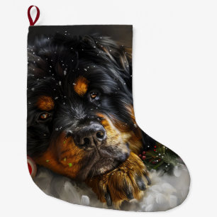 Grande Chaussette De Noël Fête de Noël du chien Mastiff Tibétain