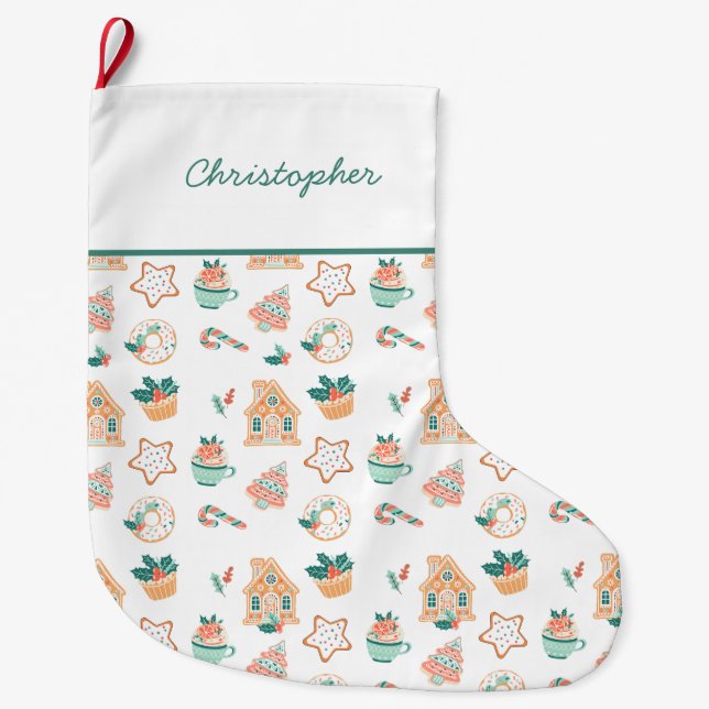 Grande Chaussette De Noël Fête de Noël Whimsical (Devant)