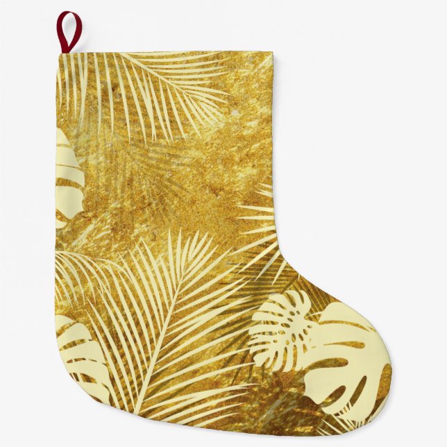 Grande Chaussette De Noël Feuilles 8 (Devant)