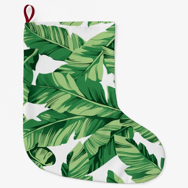 Grande Chaussette De Noël Feuilles de bananes (Devant)