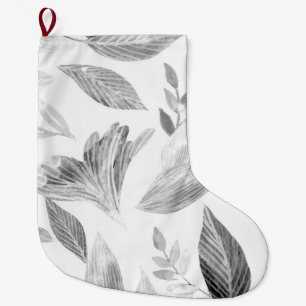 Grande Chaussette De Noël Feuilles tombées aquarelle 8