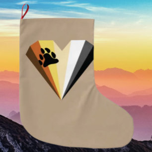 Grande Chaussette De Noël Fierté Coeur Ours Jours Stocker