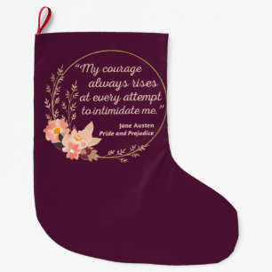 Grande Chaussette De Noël Fierté et préjugés Citation I - Style mignon