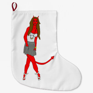 Grande Chaussette De Noël fille diable
