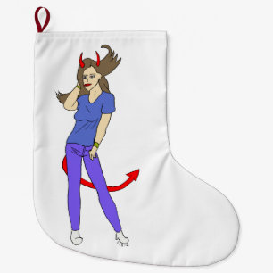 Grande Chaussette De Noël fille diable