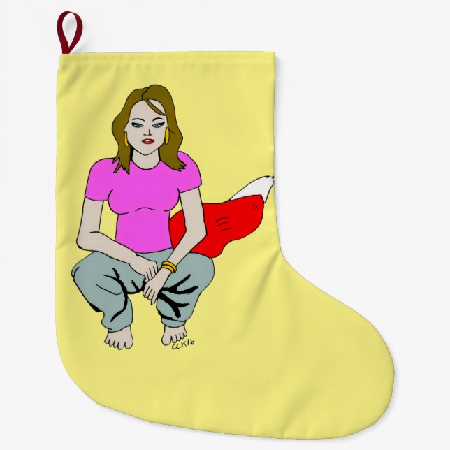 Grande Chaussette De Noël fille foy (Devant)