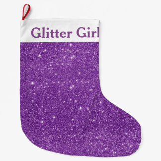 Grande Chaussette De Noël Fille Pailletée Violette Montre Ta Brillance