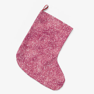 Grande Chaussette De Noël Fille Parties scintillant rose étincelle Glitz