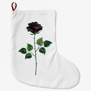 Grande Chaussette De Noël Fleur rose noire