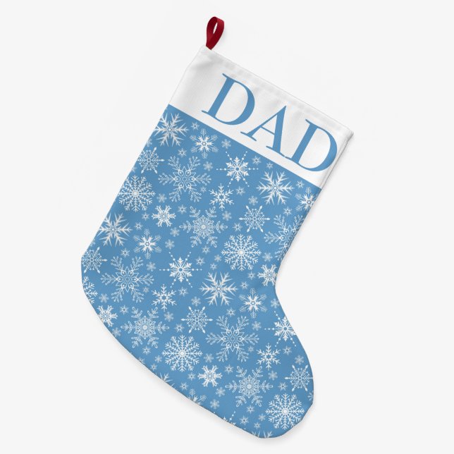 Grande Chaussette De Noël Flocon de neige (Devant (Accrochage))